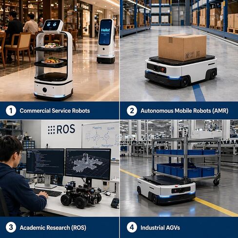 M0601 Direct-Drive Hub Motor for AGV (Right Orientation) | Integrated FOC Servo & 4096-Line Encoder | 102mm BLDC Wheel Motor with RS485 | Low Noise <50dB for Service Robots & ROS AMR in Kuwait