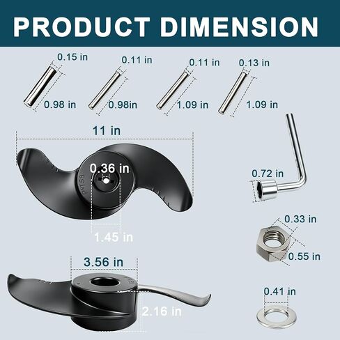 MKP-38 Weedless Wedge 2 Propller متوافق مع محرك الصيد Minn Kota بقوة 112 رطل دفع 4-1/2 بوصة مجموعة دعامة محرك الصيد استبدال #: 1865023 1378160 in Kuwait