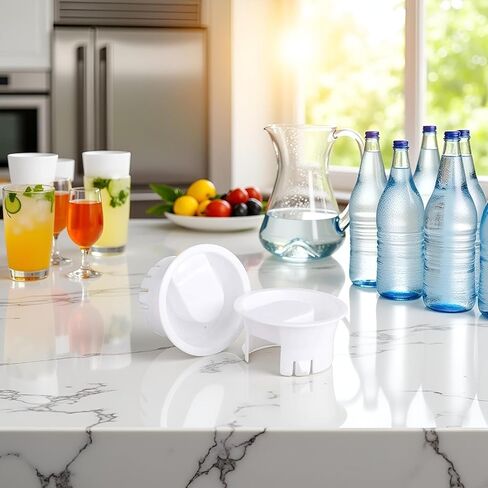 Water Pitcher Lids, 4 Pieces Glass Carafe Lids Covers Food Grade Plastic Dust Proof Splash Resistant Bottle Stoppers for Water Jug Glass Bistro Pitcher in Kuwait