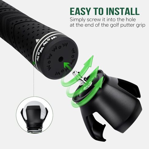 4 Pack Golf Ball Retriever for Putter, 3-Prong Golf Ball Grabber Picker with Stainless Steel Screw Golf Ball Retriever Pick Up Tool for Putter Grip End, No Bend Ball Picker Claw - Fits Most Putters in Kuwait