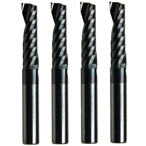 4Pcs 0.047 in Cutter Dia,Solid Carbide Spiral Upcut Engraving Cutter Coating Single Flute,1/8 Shank,Mill Carving Desktop CNC Router Bit for Acrylic Plastic Hardwood PVC MDF Aluminum Plates in Kuwait
