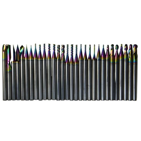 4Pcs 0.047 in Cutter Dia,Solid Carbide Spiral Upcut Engraving Cutter Coating Single Flute,1/8 Shank,Mill Carving Desktop CNC Router Bit for Acrylic Plastic Hardwood PVC MDF Aluminum Plates in Kuwait