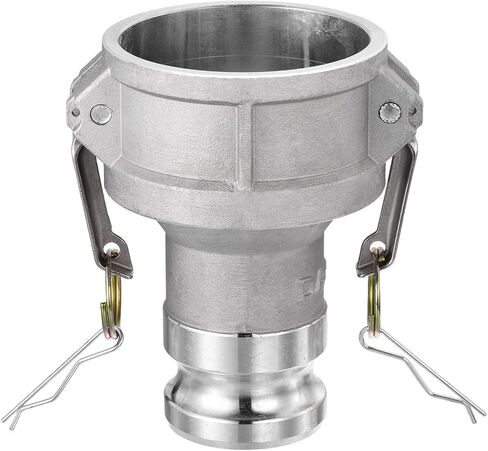 الألومنيوم نوع DA Cam Groove Fitting، 3 "x 2" Cam and Groove خرطوم تركيب Camlock محول اقتران، موصل تحويل سريع مع حشية لنقل السوائل، فضي in Kuwait