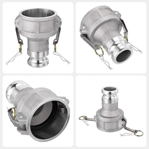 الألومنيوم نوع DA Cam Groove Fitting، 3 "x 2" Cam and Groove خرطوم تركيب Camlock محول اقتران، موصل تحويل سريع مع حشية لنقل السوائل، فضي in Kuwait