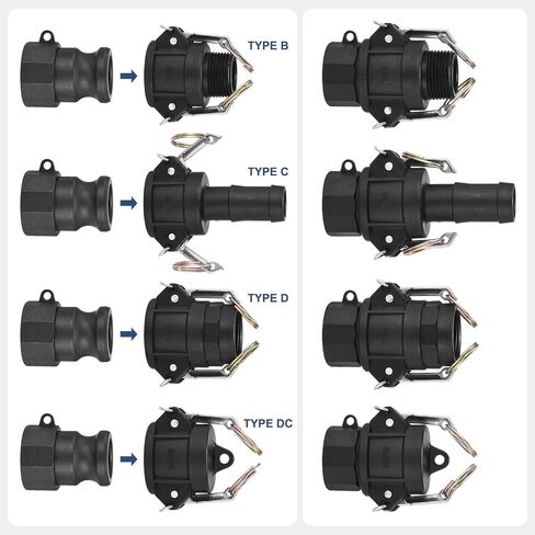 الألومنيوم نوع DA Cam Groove Fitting، 3 "x 2" Cam and Groove خرطوم تركيب Camlock محول اقتران، موصل تحويل سريع مع حشية لنقل السوائل، فضي in Kuwait