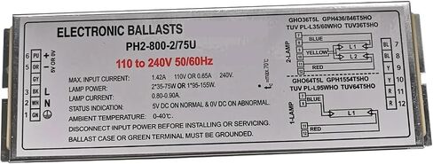 CAARLA Electronic Ballast PH2-800-2/75U T5 Lamp Electronic Ballasts for 1 Lamp 95W-150W or 2 Lamps 2X35W-75W with Indicator in Kuwait