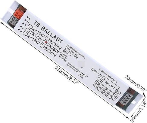 CAARLA Electronic Ballast 220-240V AC 2x36W Wide Voltage T8 Electronic Ballast Fluorescent Lamp Ballasts in Kuwait
