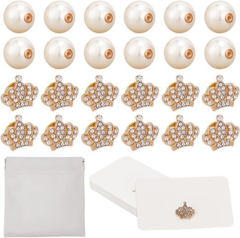 OLYCRAFT 50 Sets Decorative Pearl Place Card Holders Bulk Pearl Card Stands Set Table Card Stands with Square PU Leather Pouch for DIY Wedding Table Name Cards Retail Shop Dessert Table Decor in Kuwait