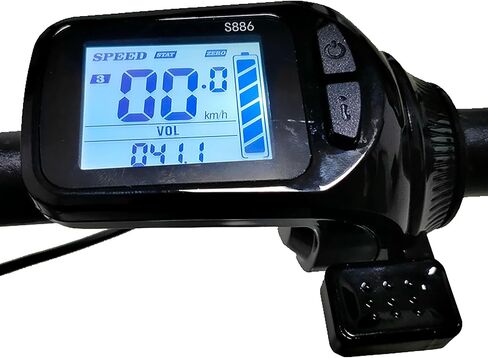 شاشة عرض الدراجة الكهربائية S886، عداد سرعة LCD عالمي 24 فولت - 60 فولت للسكوتر الإلكتروني والدراجة الإلكترونية، لوحة تحكم مقاومة للماء مع إضاءة خلفية وعداد المسافات، حامل المقود (22.2 مم) in Kuwait