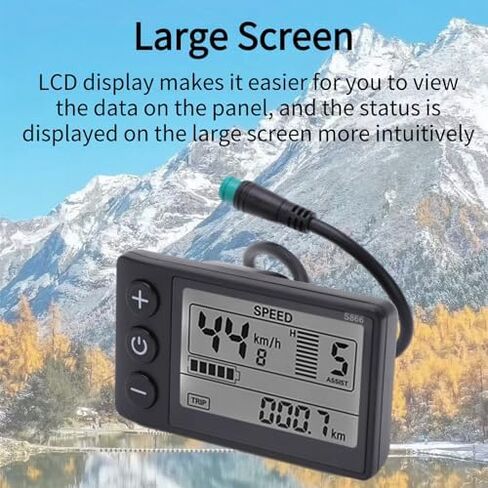 Yoidesu S866 دراجة كهربائية LCD عرض متر، 24V 36V 48V E - لوحة تحكم عرض الدراجة مع المكونات، لتعديل دراجة سكوتر الكهربائية in Kuwait