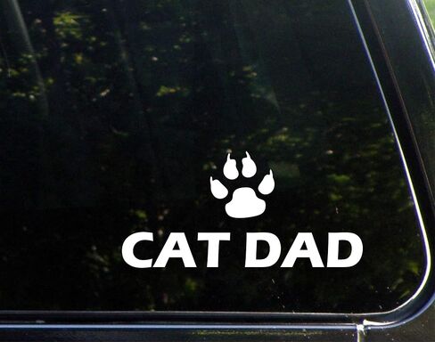 ملصق ممتص للصدمات من Cat Dad (7-3/4 بوصة × 4 بوصة) للنوافذ والسيارات والشاحنات وأجهزة الكمبيوتر المحمولة، إلخ in Kuwait