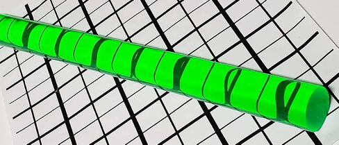 3/4" Diameter x 12" Long Green Clear Fluorescent Translucent Extruded Acrylic Plexiglass Rod - 19mm x 304.8mm in Kuwait