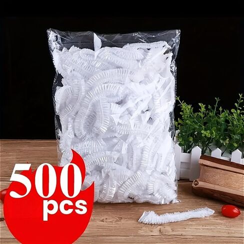 500 قطعة من أغطية الطعام القابلة لإعادة الاستخدام والتمدد - أغطية مرنة شفافة للأطباق والأطباق وتخزين المطبخ وتناول الطعام، مثالية للاستخدام في العطلات وعيد الميلاد in Kuwait