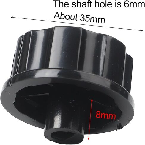 Switch Knob for Air Fryer, Oven, and Pressure Cooker - 2 Pack, Plastic Appliance Timer Control Knob, 35x35mm with 6mm Shaft Hole, Compatible with Select Kitchen Appliances in Kuwait