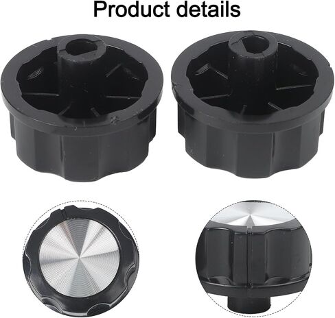 Switch Knob for Air Fryer, Oven, and Pressure Cooker - 2 Pack, Plastic Appliance Timer Control Knob, 35x35mm with 6mm Shaft Hole, Compatible with Select Kitchen Appliances in Kuwait