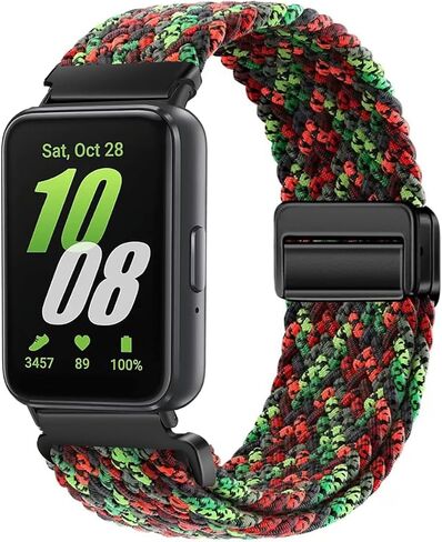 حزام مجدول من النايلون متوافق مع Galaxy Fit 3، حزام بإبزيم مغناطيسي مرن لهاتف Galaxy Fit 3 SM-R390 in Kuwait
