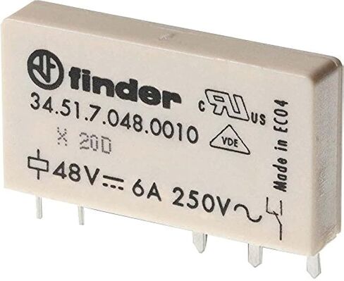Finder 34.51.7.012.0010 SPDT 6A, 12V DC Coil, AgNi Contact, Slim Electromechanical PCB Relay in Kuwait