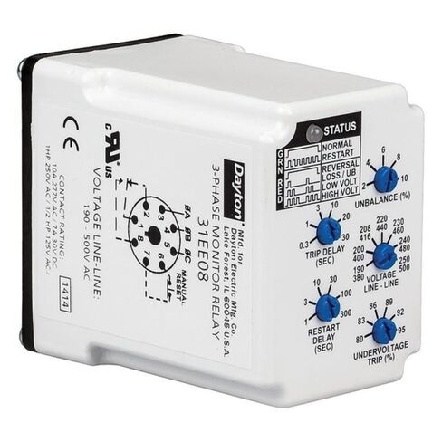 دايتون 3 مراحل مراقبة التتابع، SPDT، 500VAC، 8 دبوس PMPU-B18-1 لكل منهما in Kuwait