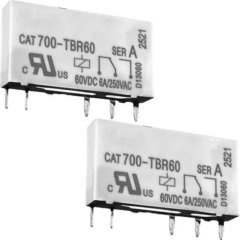 2-Pack CAT700-TBR60 5-Pin Relay، 60VDC 6A/250VAC، DIN Rail Mount Industrial Relay للوحات التحكم وأنظمة التشغيل الآلي in Kuwait