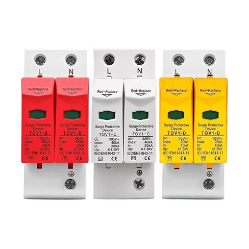AC for SPD 2P House Surge Protector Protection Protective Low-Voltage Arrester Device 10-20kA 20-40kA 30-60kA 275V 385V 420V(AC 2P 275V,20-40kA) in Kuwait