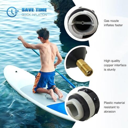 New Upgraded SUP Valve Adapter Set with Compressor Nozzle for Fast Inflation of Paddle Boards in Kuwait