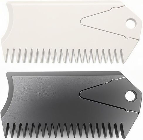 TENSSO Surf Wax Comb Surfboard مكشطة 2 حزمة محمولة مزدوجة الحافة أداة تنظيف إزالة الشمع مع مفتاح الزعنفة، أدوات إزالة الشمع القديمة ملحقات صيانة لركوب الأمواج، لوح التزلج، لوح التجديف in Kuwait