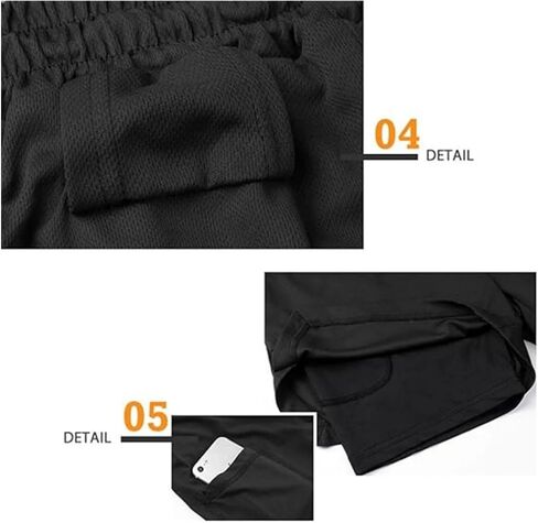 شورت رياضي بطبقة مزدوجة للرجال من Crown - شورت Blk Akts للجري مع بطانة ضغط - شورت كاجوال من مزيج القطن XL-BLK-AKTS-PRORDER-Shorts-C in Kuwait