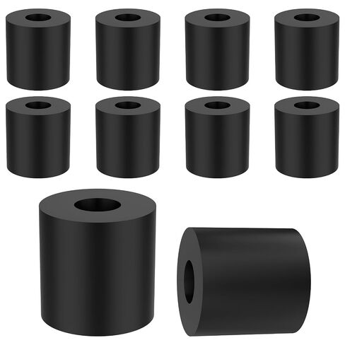 10 Pcs Black Rubber Spacers, 1" OD x 3/8" ID x 1/2" Thick Rubber Bushing Anti Vibration Spacer, Tear-Resistant Design for Home, Automotive & Industrial in Kuwait