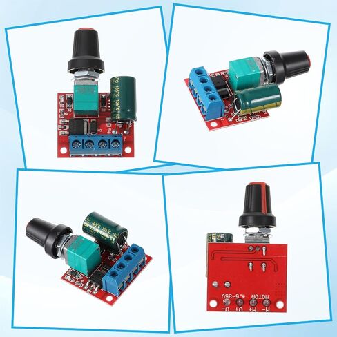 3PCS Mini DC Motor PWM Speed Controller, Adjustable Voltage Regulator 5V-35V 5A Speed Adjustable Switch Module, Includes Switch Knobs and LED Indicator in Kuwait