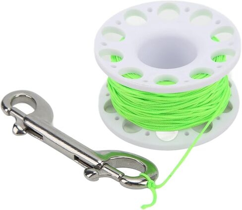 Generic Diving Reel High Density Plastic Portable Diving Equipment with High Strength Nylon Rope for Underwater Use (Black) in Kuwait