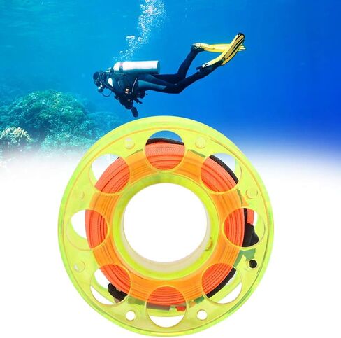 Ymiko Spool for Dsmb 15m بكرة إصبع بلاستيكية للغوص مع خطاف من الفولاذ المقاوم للصدأ - ملحق خفيف الوزن تحت الماء للغوص في الكهف والتقنية in Kuwait