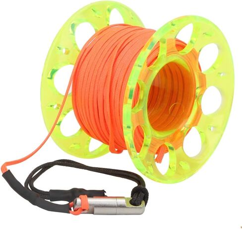 Ymiko Spool for Dsmb 15m بكرة إصبع بلاستيكية للغوص مع خطاف من الفولاذ المقاوم للصدأ - ملحق خفيف الوزن تحت الماء للغوص في الكهف والتقنية in Kuwait
