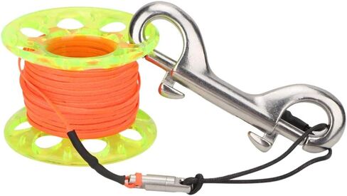 Ymiko Spool for Dsmb 15m بكرة إصبع بلاستيكية للغوص مع خطاف من الفولاذ المقاوم للصدأ - ملحق خفيف الوزن تحت الماء للغوص في الكهف والتقنية in Kuwait