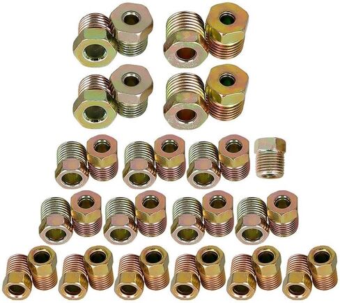 حقيقي 35 قطعة 3/16 و 1/4 أنبوب خط الفرامل أنابيب تركيب المكسرات عدة ل مشاعل مقلوب استبدال OEM الأصلي in Kuwait