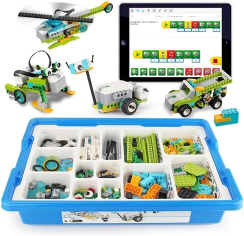 JoviJon WeDo 2.0 Core Set, Programmable Robotics Kit, 280 Pieces DIY Programing Robot Electronic Bricks+4PCS Hub Motor Kit Compatible with Standard Building Blocks We.Do 2.0 45300 Robotics in Kuwait