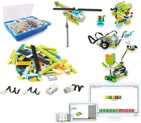 JoviJon WeDo 2.0 Core Set, Programmable Robotics Kit, 280 Pieces DIY Programing Robot Electronic Bricks+4PCS Hub Motor Kit Compatible with Standard Building Blocks We.Do 2.0 45300 Robotics in Kuwait