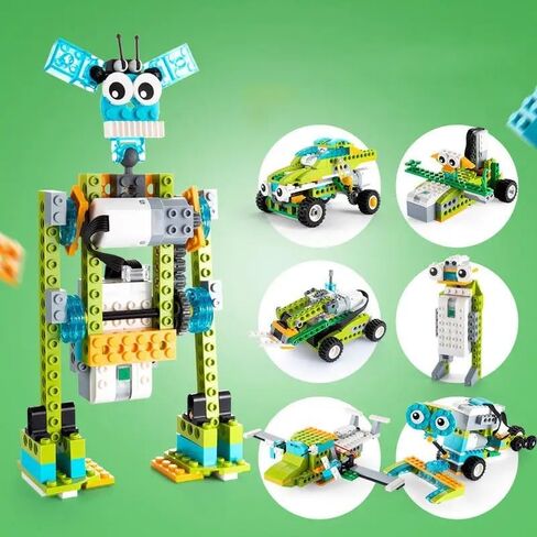 JoviJon WeDo 2.0 Core Set, Programmable Robotics Kit, 280 Pieces DIY Programing Robot Electronic Bricks+4PCS Hub Motor Kit Compatible with Standard Building Blocks We.Do 2.0 45300 Robotics in Kuwait