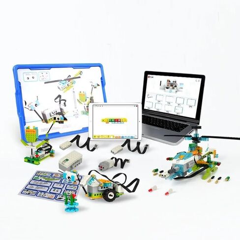 JoviJon WeDo 2.0 Core Set, Programmable Robotics Kit, 280 Pieces DIY Programing Robot Electronic Bricks+4PCS Hub Motor Kit Compatible with Standard Building Blocks We.Do 2.0 45300 Robotics in Kuwait