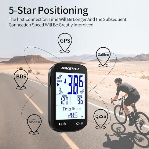 Wireless Bike Computer GPS Bundle, Speedometer & Odometer, Cadence Sensor, Auto Backlight & Auto Stop, IPX7 Waterproof, 2.6" LCD Display in Saudi Arabia