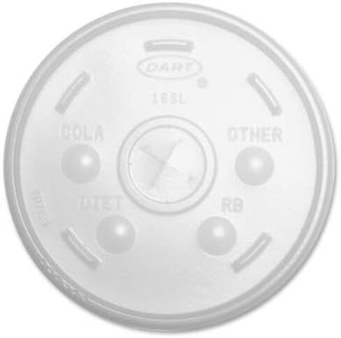 DCC16SL - أغطية بلاستيكية، سعة 16 أونصة. أكواب إسفنجية ساخنة/باردة، غطاء سهل الارتداء، أبيض in Kuwait