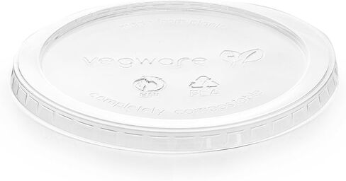 Vegware VDC-120H أغطية حاويات لذيذة مستديرة شفافة قابلة للتحلل، علبة مكونة من 500 قطعة، بلاستيك نباتي متجدد من PLA، يناسب حاويات (8-32 أونصة)، قابلة لإعادة الاستخدام، أغطية تخزين الطعام المعدة للوجبات in Kuwait