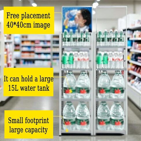 4-Tier Floor-Standing Water Bucket Rack,Bottled Water Storage Rack,43x43x135cm,Load Capacity 180kg,Suitable for Supermarkets/Offices in Kuwait