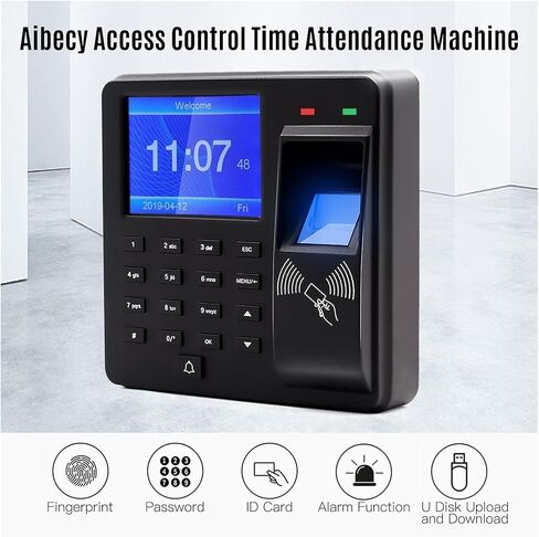 Machine Clocking Access Control Time Attendance Machine Fingerprint/Password/ID Card Recognition Time Clock Employee Check-in Recorder No Monthly Rate in Kuwait