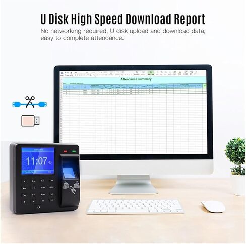 Machine Clocking Access Control Time Attendance Machine Fingerprint/Password/ID Card Recognition Time Clock Employee Check-in Recorder No Monthly Rate in Kuwait