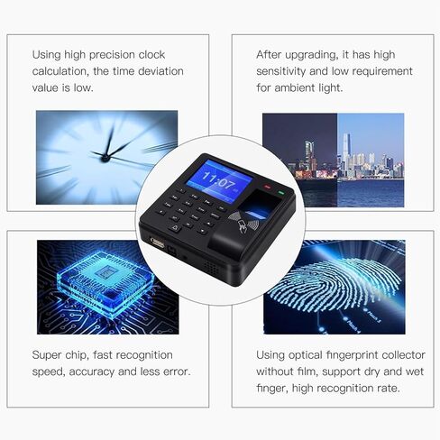 Machine Clocking Access Control Time Attendance Machine Fingerprint/Password/ID Card Recognition Time Clock Employee Check-in Recorder No Monthly Rate in Kuwait