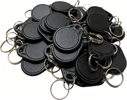 13.56 ميجا هرتز RFID Key Fob Green، ABS علامة مفتاح مقاومة للماء لصيانة الممتلكات، سلسلة مفاتيح الوصول في الهواء الطلق (50 حزمة) in Kuwait