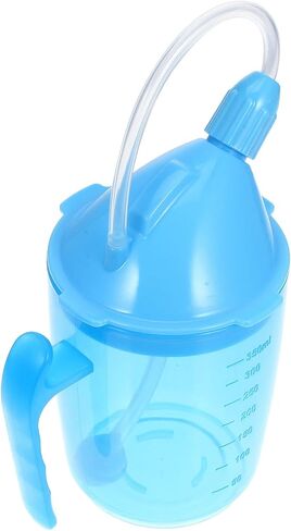 VICASKY Liquid Feeding Cup with Straw, Choking Prevention Convalescent Drinking Mug for Bedridden Patients and Maternity Care, Spill-resistant Medical Aid Cup in Sky Blue for Disabled in Kuwait