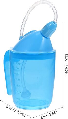 VICASKY Liquid Feeding Cup with Straw, Choking Prevention Convalescent Drinking Mug for Bedridden Patients and Maternity Care, Spill-resistant Medical Aid Cup in Sky Blue for Disabled in Kuwait