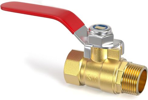 4PCS Heavy Duty Brass Mini Ball Valve, Shut Off Switch, 1/2" NPT Male x Female Pipe Fitting, for Fuel/Airl/Water/Gas/Oil in Kuwait