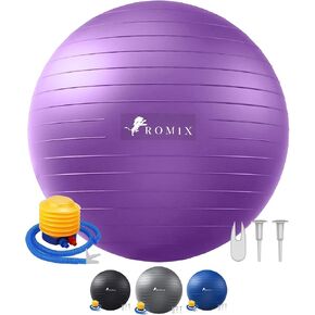ROMIX Exercise Ball, Anti-Burst Extra Thick Birthing Pregnancy Ball with Pump, Fitness Swiss Yoga Balls 22in/26in/30in (55cm 65cm 75cm) Exercise Balls Physical Therapy for Pilates Home Gym in Saudi Arabia